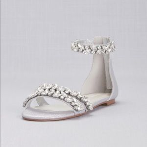 David’s Bridal Jeweled Ankle Strap Sandals